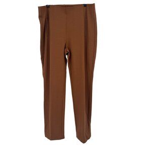 Chicos 2.5 Womens Regular Fit Brown ponte knit Pants Size 14 straight leg